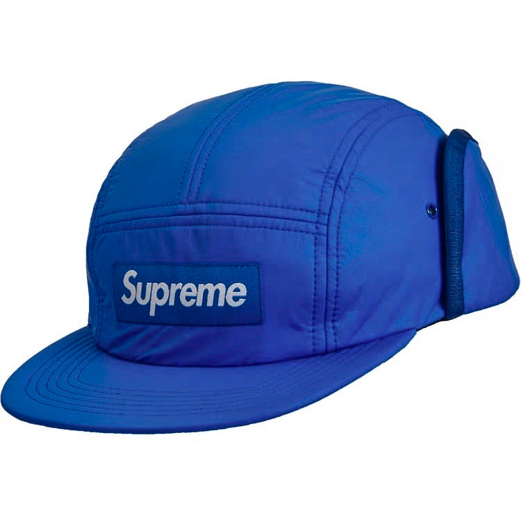 Supreme PrimaLoft Earflap Camp Cap Navy – Kicks & Drip